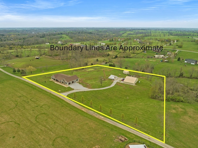 aerial view with a rural view