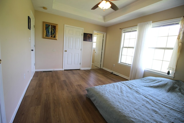 312 Springhurst Dr, Berea, KY 40403 - bedroom featuring baseboards, crown molding, wood finished floors, and a tray ceiling