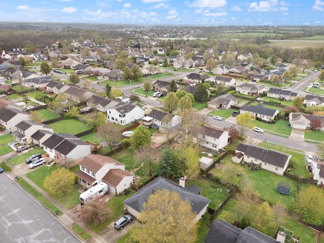 bird's eye view with a residential view
