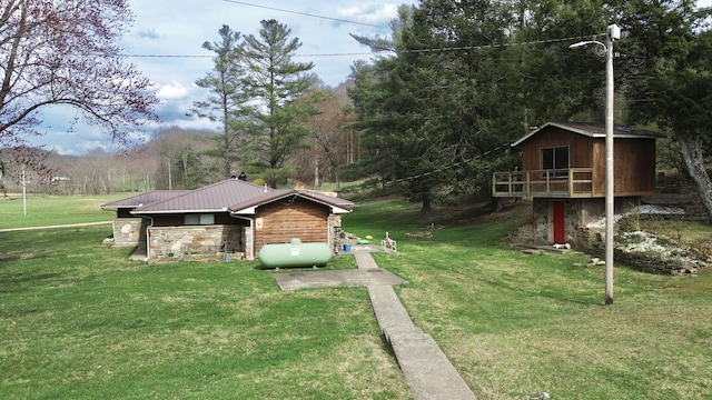 1459 Buck Lick Rd, Tollesboro, KY 41189 - view of green lawn with a wooded view