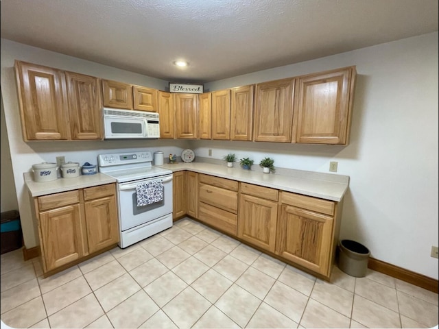 1459 Buck Lick Rd, Tollesboro, KY 41189 - kitchen featuring white appliances, light countertops, and light tile patterned floors