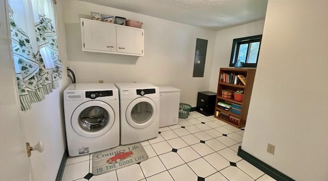 1459 Buck Lick Rd, Tollesboro, KY 41189 - laundry room featuring cabinet space, washing machine and dryer, and electric panel