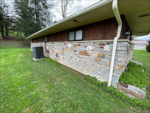 1459 Buck Lick Rd, Tollesboro, KY 41189 - view of side of property featuring stone siding and a lawn