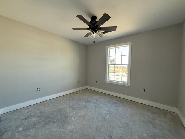 860 Denali Dr, Richmond, KY 40475 - empty room featuring concrete flooring, baseboards, and a ceiling fan