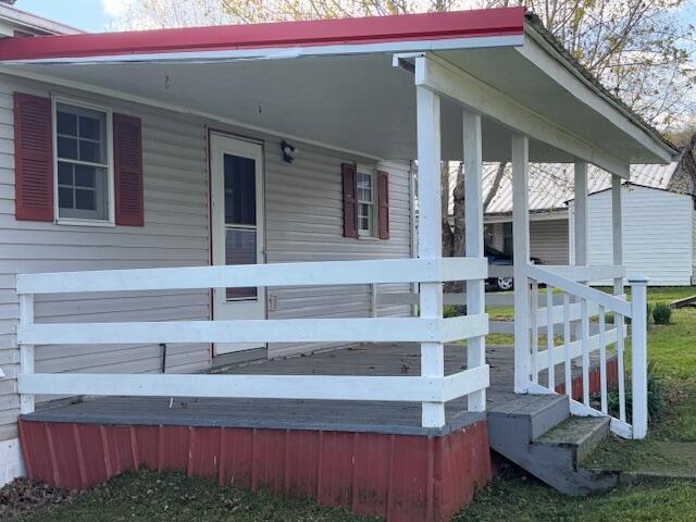 exterior space with a porch