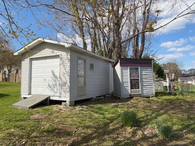 view of shed