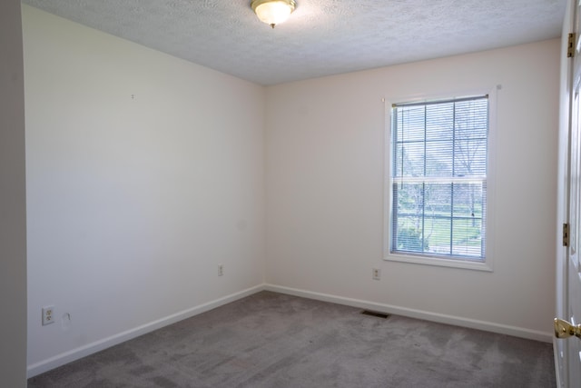 carpeted empty room featuring baseboards, visible vents, and a wealth of natural light
