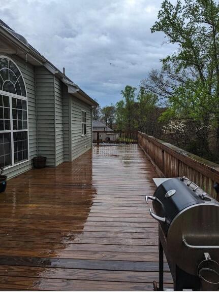 deck featuring grilling area
