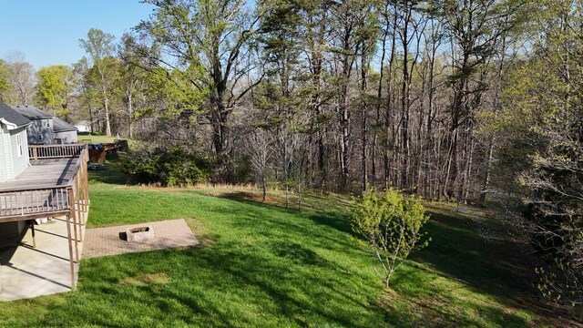 view of yard featuring a deck