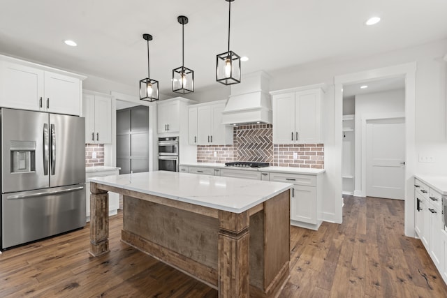 215 Berkley Hall Dr, Berea, KY 40403 - kitchen featuring stainless steel appliances, recessed lighting, white cabinetry, and decorative backsplash