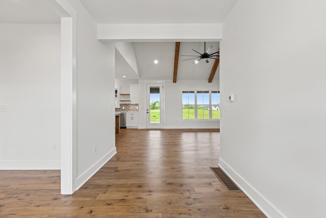 215 Berkley Hall Dr, Berea, KY 40403 - unfurnished living room with ceiling fan, baseboards, wood finished floors, and recessed lighting