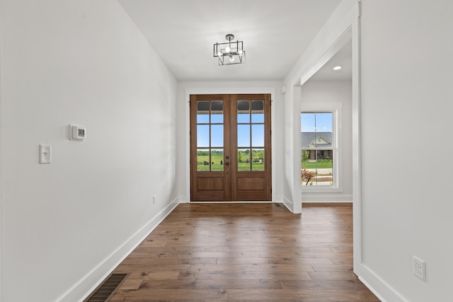 215 Berkley Hall Dr, Berea, KY 40403 - entrance foyer featuring french doors, baseboards, and dark wood finished floors