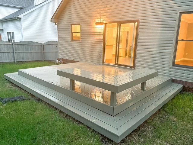 wooden terrace with fence