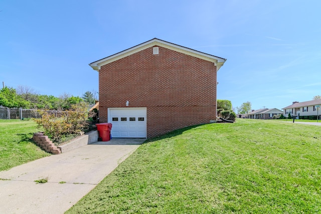406 Kenway St, Berea, KY 40403 - view of home's exterior with brick siding, a yard, concrete driveway, and fence