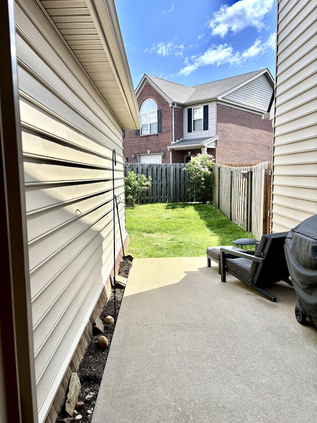 view of patio with a fenced backyard