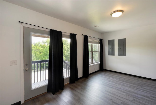 2045 Kearns Way, Richmond, KY 40475 - spare room featuring electric panel, wood finished floors, and baseboards