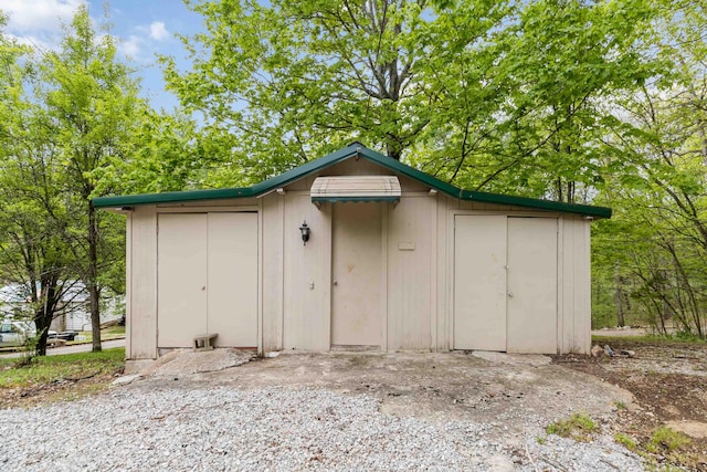 view of shed