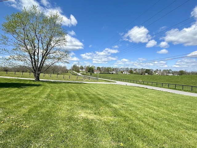 view of yard with a rural view