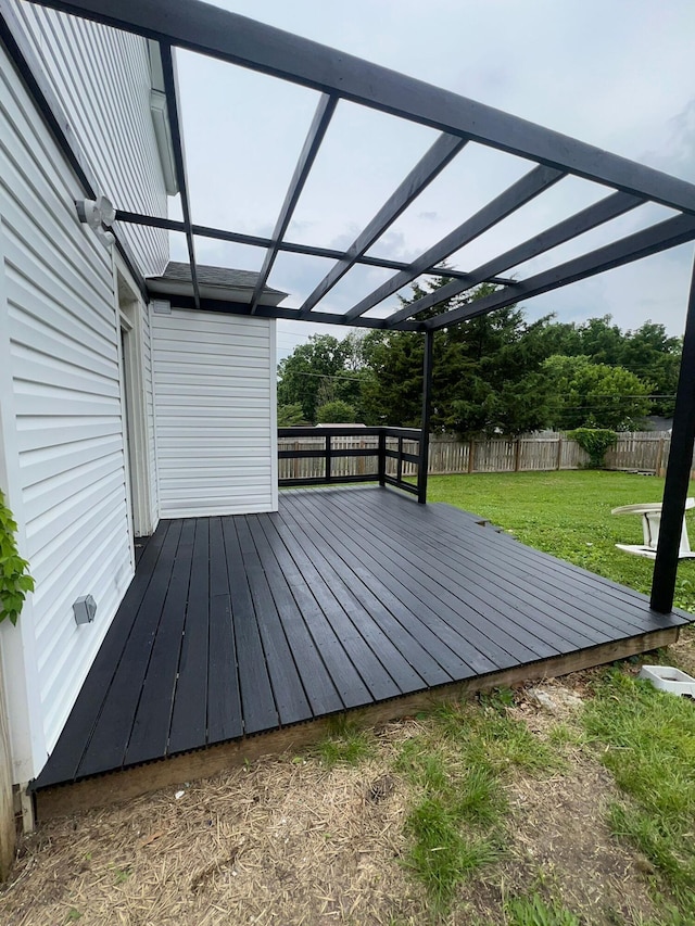 401 E Main St, Danville, KY 40422 - deck featuring a pergola and a fenced backyard