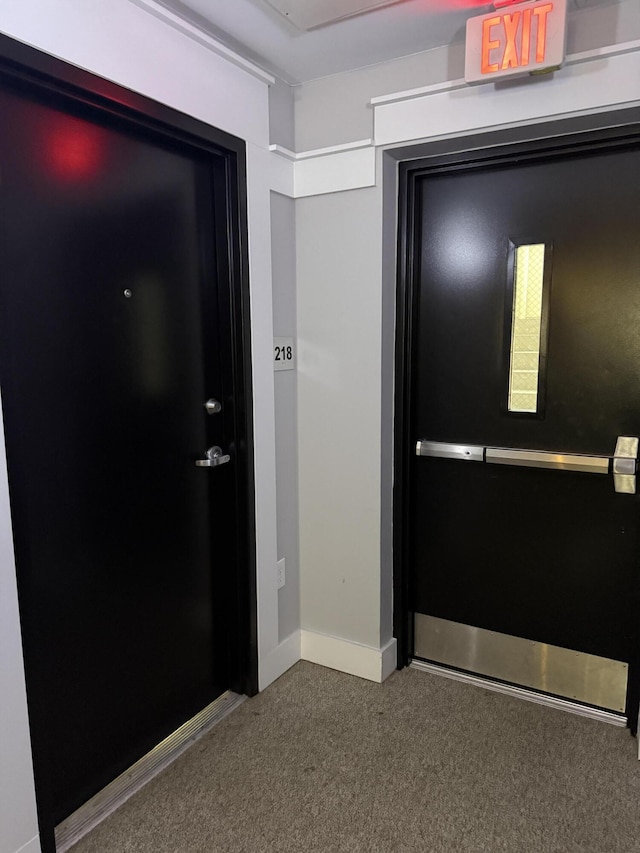 650 S Mill St Unit 218, Lexington, KY 40508 - foyer entrance with carpet floors, baseboards, and elevator