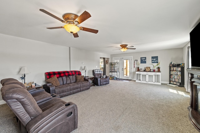 100 Lair St, Mount Vernon, KY 40456 - carpeted living room featuring ceiling fan and baseboards