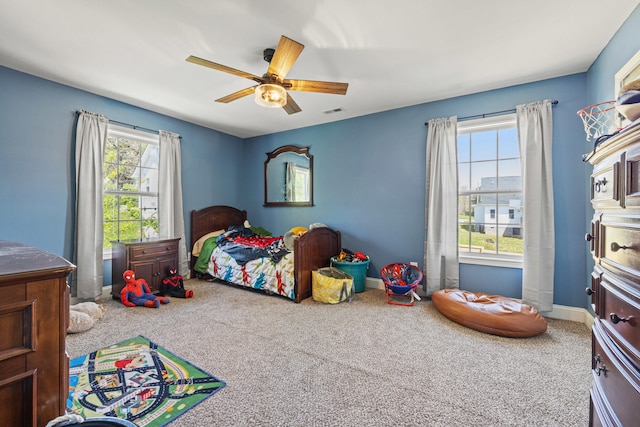100 Lair St, Mount Vernon, KY 40456 - bedroom with carpet flooring, ceiling fan, and baseboards