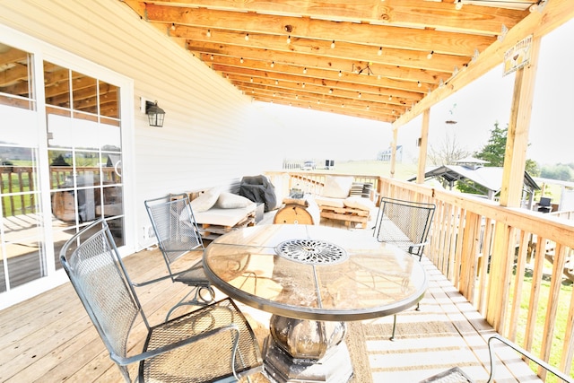 1105 Locust Fork Rd, Stamping Ground, KY 40379 - wooden deck with outdoor dining area