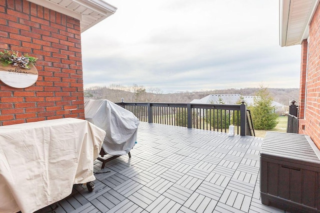 deck with area for grilling