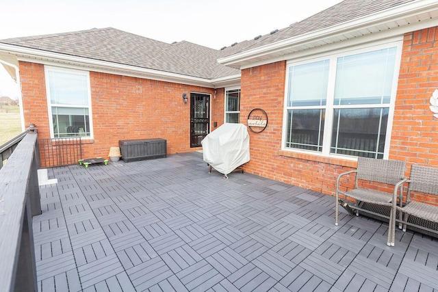 view of patio featuring area for grilling