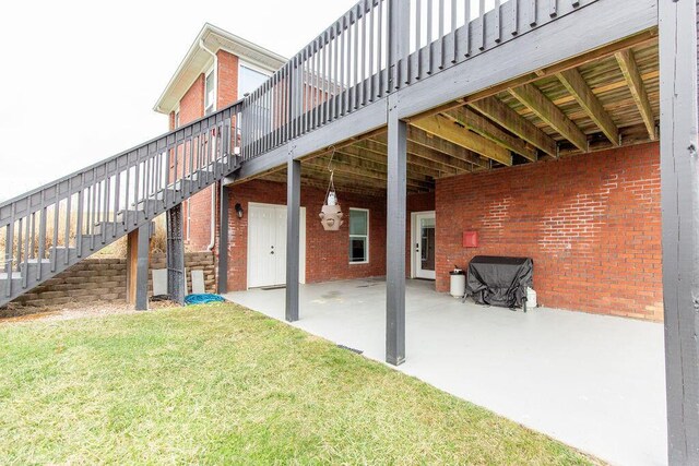 view of patio with stairs