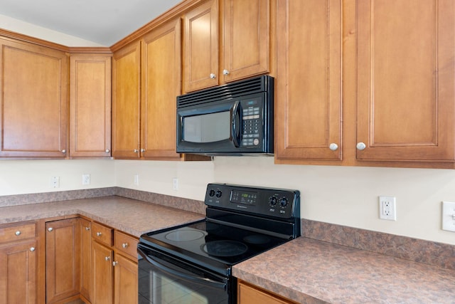 325 Long Branch Ln, Lexington, KY 40511 - kitchen featuring black appliances and brown cabinetry