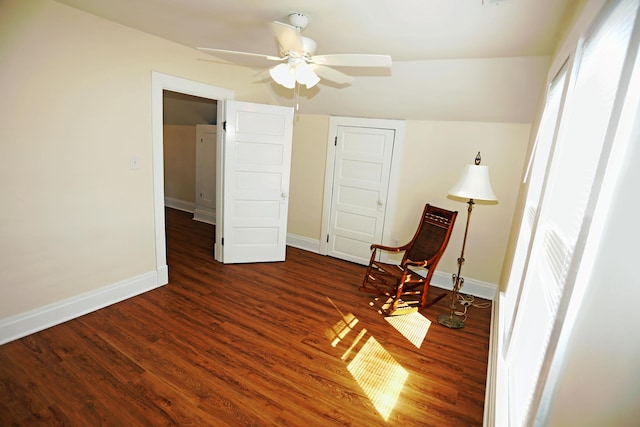 113 Olde Potomac Ave, Winchester, KY 40391 - living area with baseboards, a ceiling fan, and wood finished floors