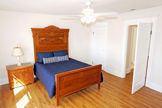 113 Olde Potomac Ave, Winchester, KY 40391 - bedroom featuring baseboards, light wood-style flooring, visible vents, and a ceiling fan