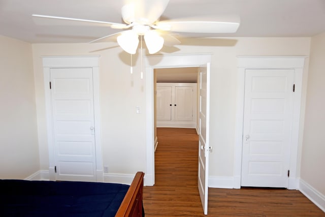 113 Olde Potomac Ave, Winchester, KY 40391 - bedroom with dark wood finished floors, baseboards, and ceiling fan