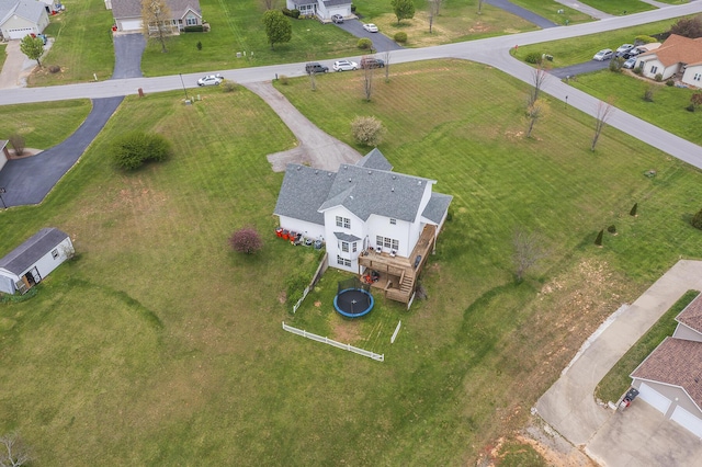 drone / aerial view with a residential view