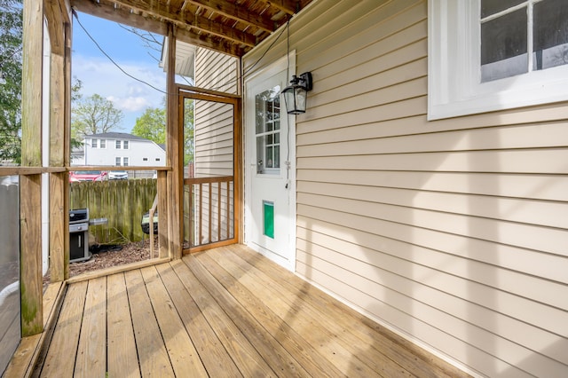 deck with area for grilling