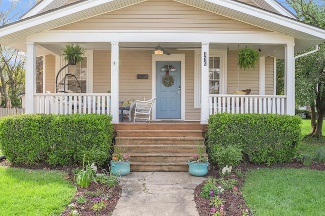 view of front of home with covered porch