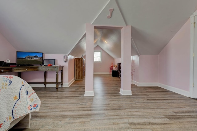 5141 Tristin Way, Catlettsburg, KY 41129 - additional living space with baseboards, wood finished floors, and lofted ceiling