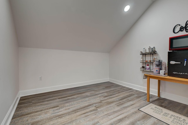 5141 Tristin Way, Catlettsburg, KY 41129 - additional living space with baseboards, recessed lighting, wood finished floors, and vaulted ceiling