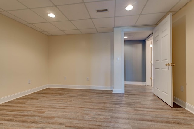 5141 Tristin Way, Catlettsburg, KY 41129 - spare room with visible vents, light wood-style floors, baseboards, recessed lighting, and a paneled ceiling
