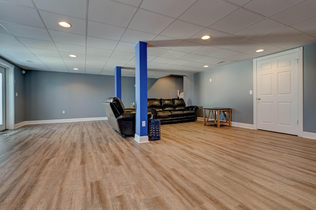 5141 Tristin Way, Catlettsburg, KY 41129 - living area featuring baseboards, wood finished floors, and a paneled ceiling