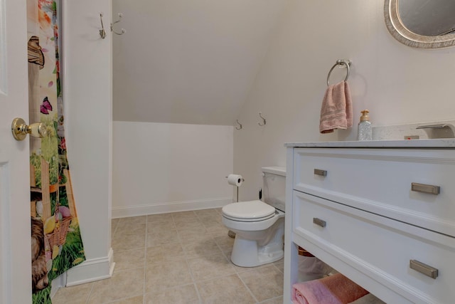 5141 Tristin Way, Catlettsburg, KY 41129 - full bath with tile patterned floors, vaulted ceiling, and toilet