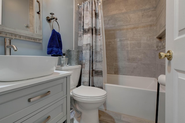 5141 Tristin Way, Catlettsburg, KY 41129 - bathroom featuring vanity, toilet, and shower / tub combo with curtain