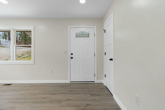 730 E Spencer Rd, Campton, KY 41301 - foyer with visible vents, wood finished floors, baseboards, and recessed lighting