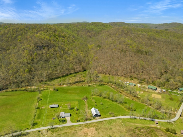 6473 Wildie Rd, Mount Vernon, KY 40456 - aerial view featuring a mountain view and a wooded view