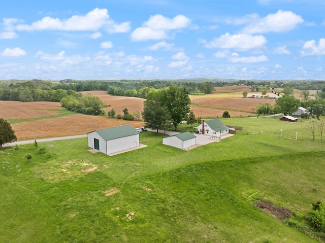 aerial view featuring a rural view