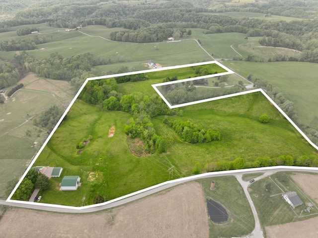 bird's eye view with a rural view