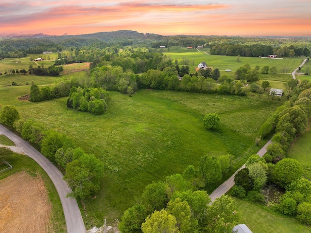 bird's eye view with a rural view