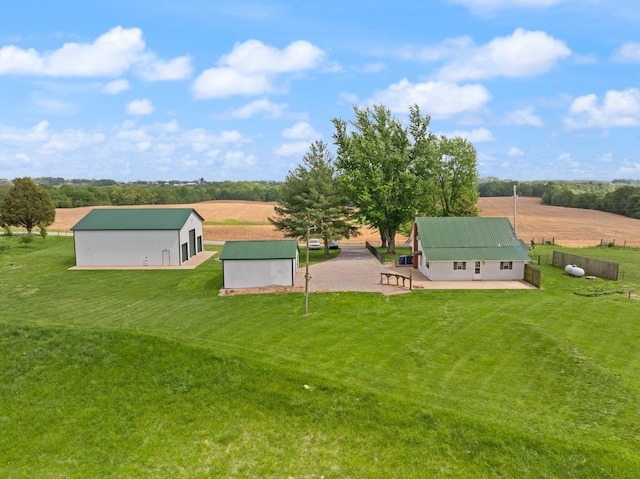 drone / aerial view featuring a rural view