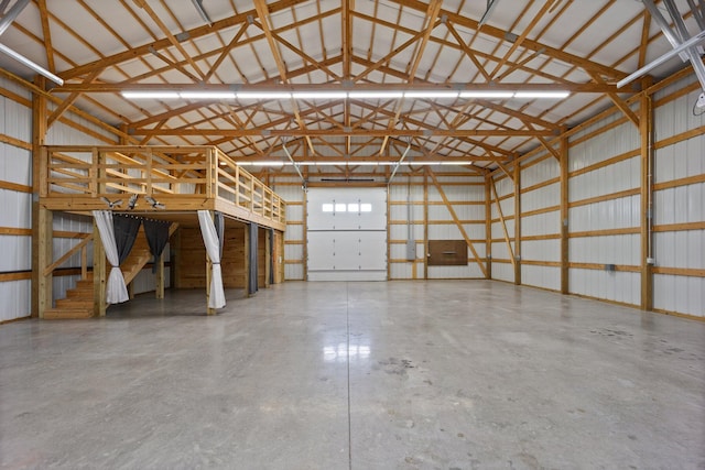 garage featuring metal wall